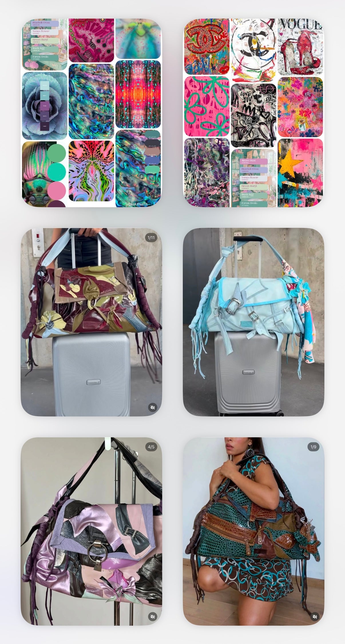 ABBY‘s CUSTOM MIXED MEDIA TRAVEL FLAP BAG